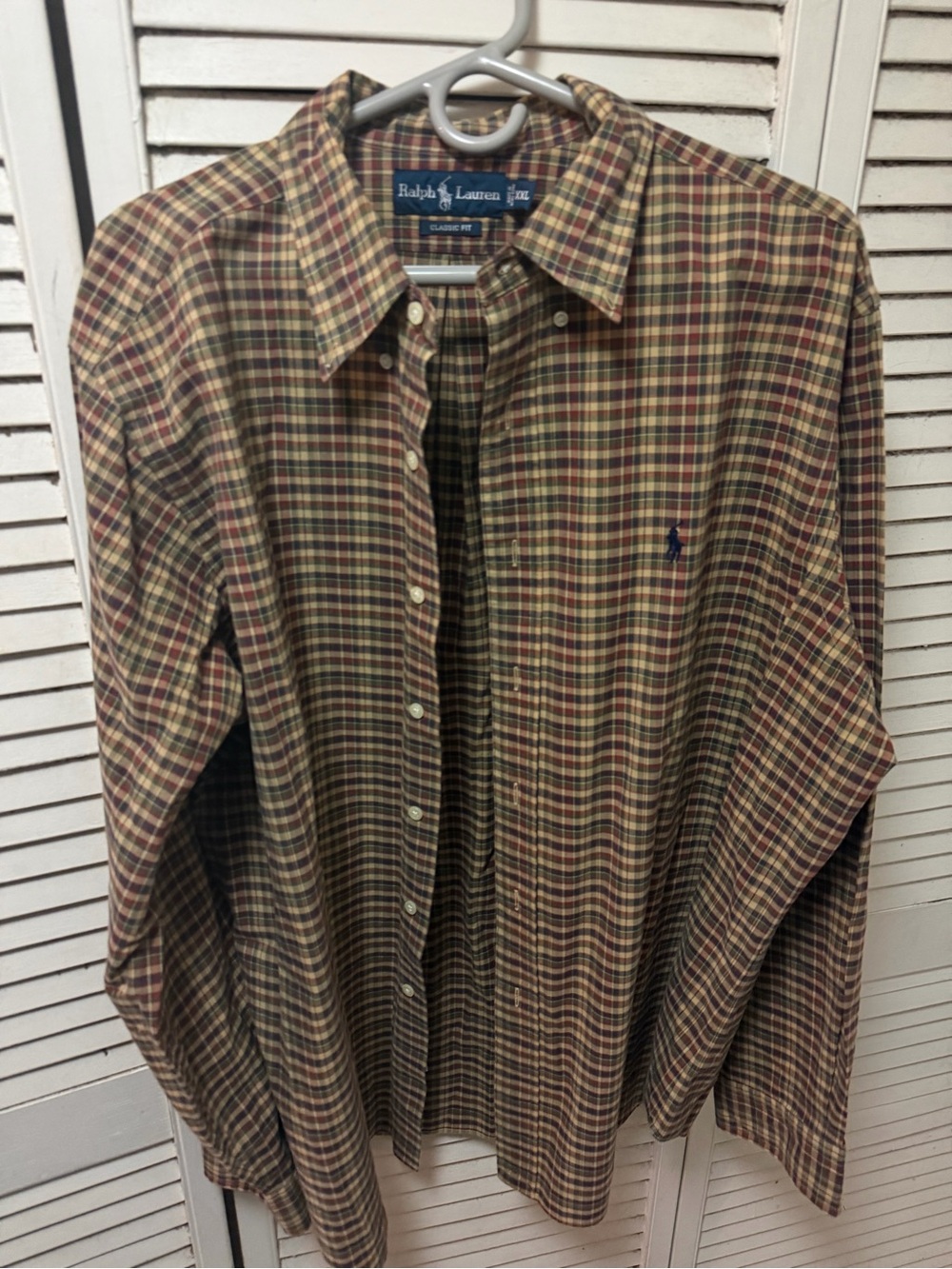 Ralph Lauren Plaid Button-Down Shirt in Brown, Green & Tan